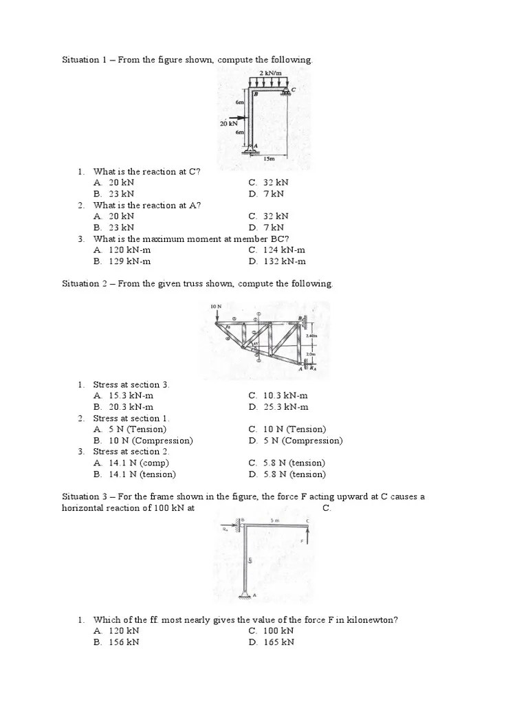 Quiz PDF Bending Structural Engineering