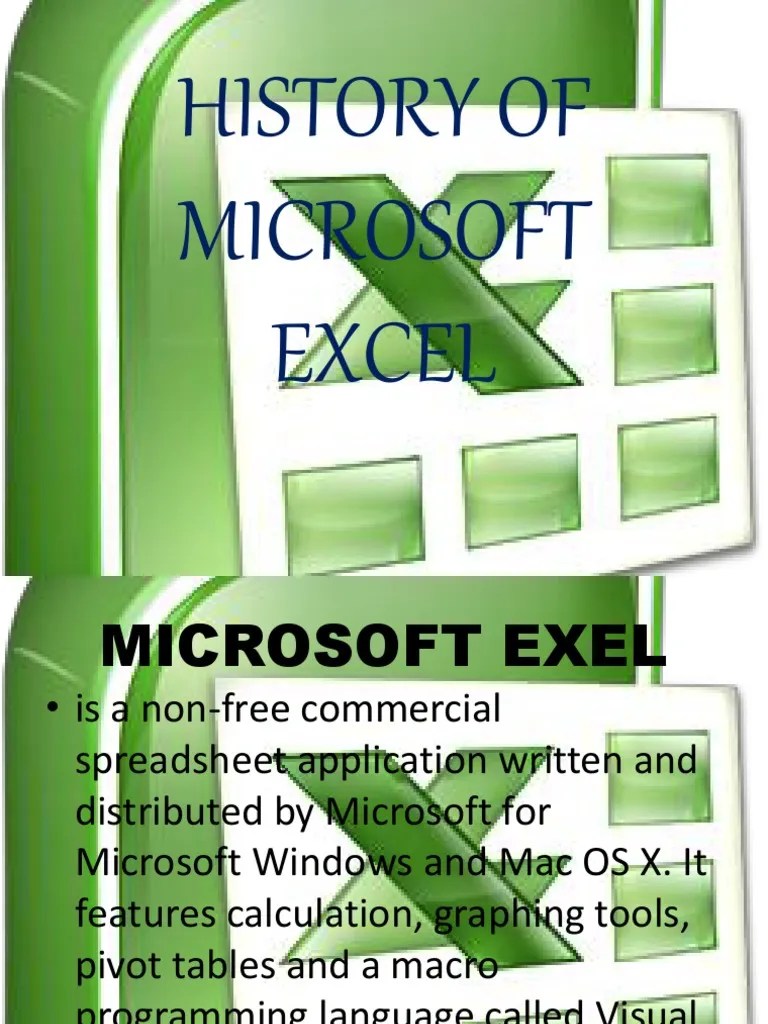 History of Microsoft Excel PDF Microsoft Excel Spreadsheet