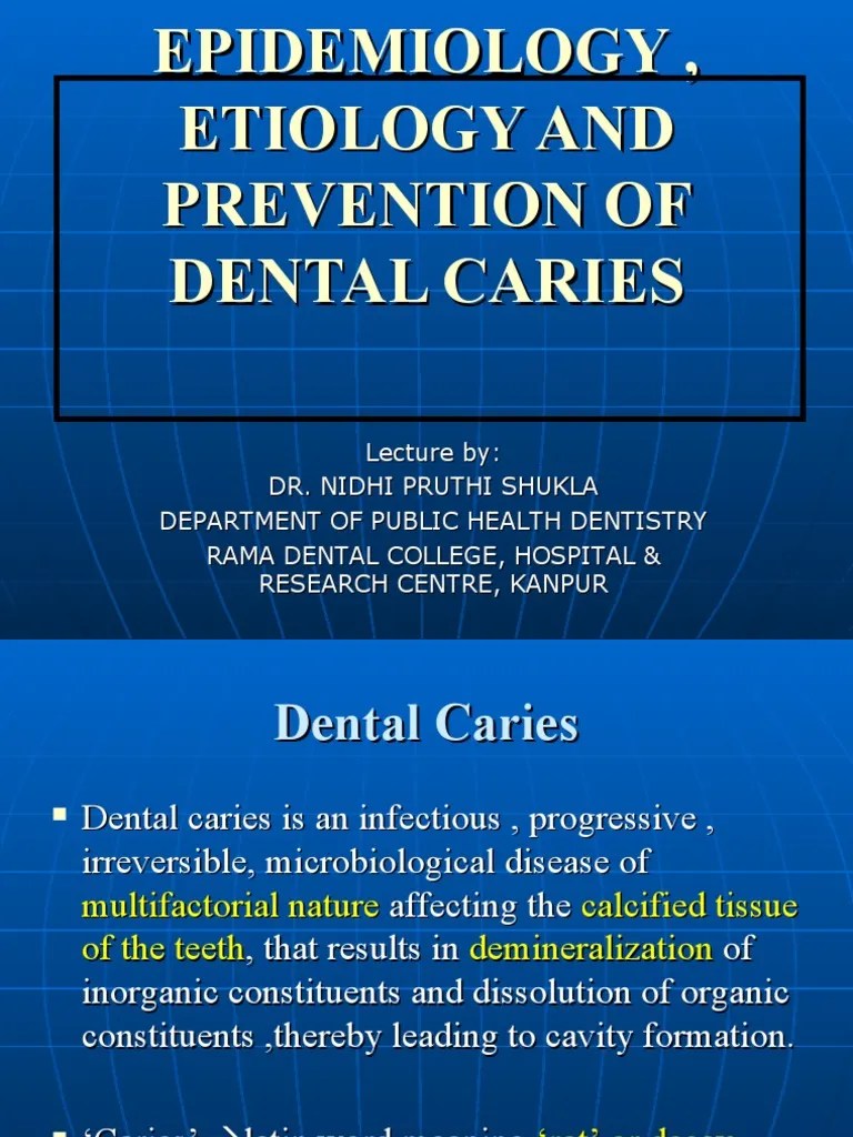 Epidemiology of Dental Caries PDF