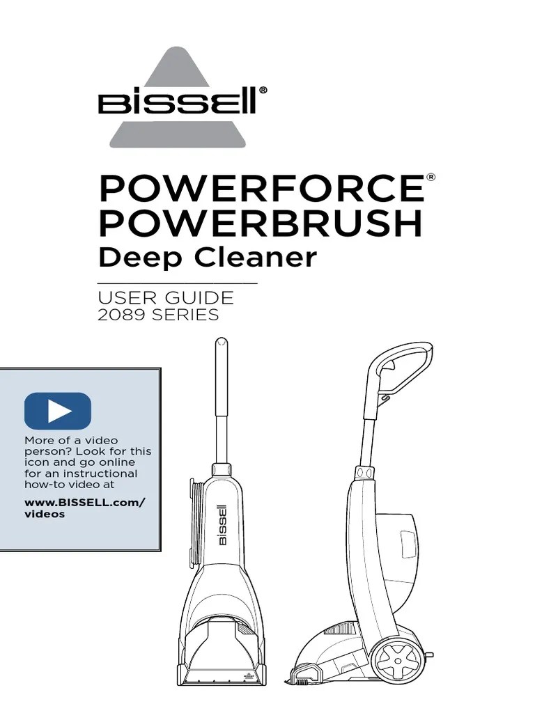 Bissell 2089 Series Powerforce Powerbrush Deep Cleaner User Guide