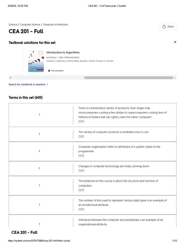 CEA 201 - Full Flashcards - Quizlet | PDF | Central Processing Unit