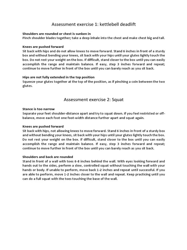 Kettle Assessment PDF Kettlebell Hand