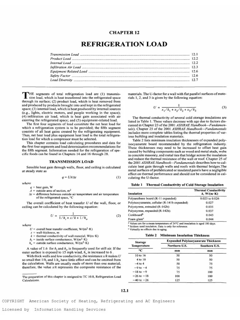 ASHRAE CH 12 REF (Refrigeration Load) PDF