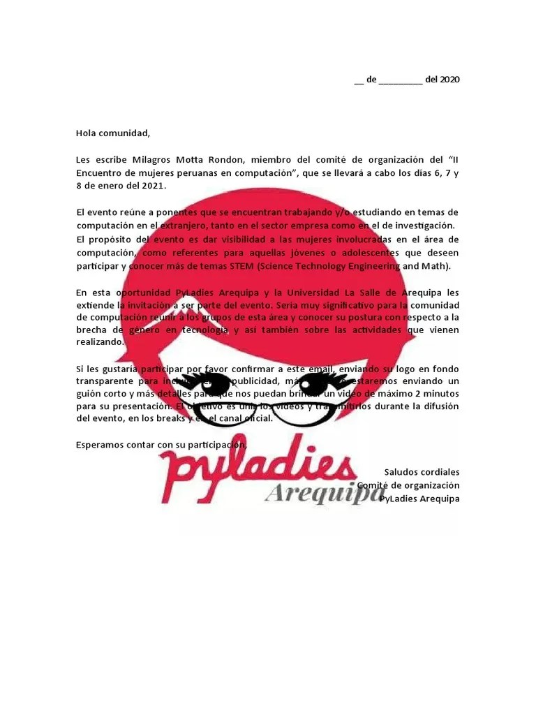 Carta de Invitacion PDF