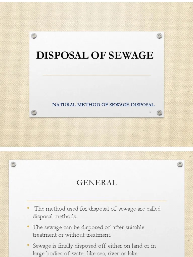L1 Natural Method of Sewage Disposal PDF Sewage Treatment Water