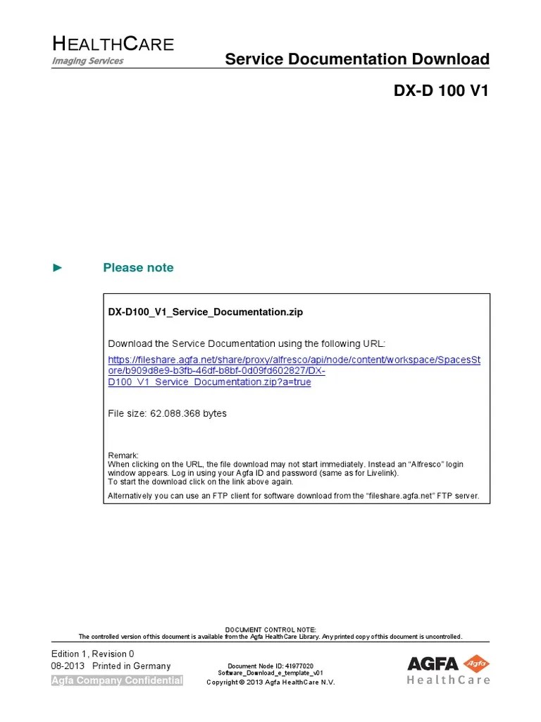 DX-D 100 V1 - Service Documentation - ZIP File Download From Fileshare