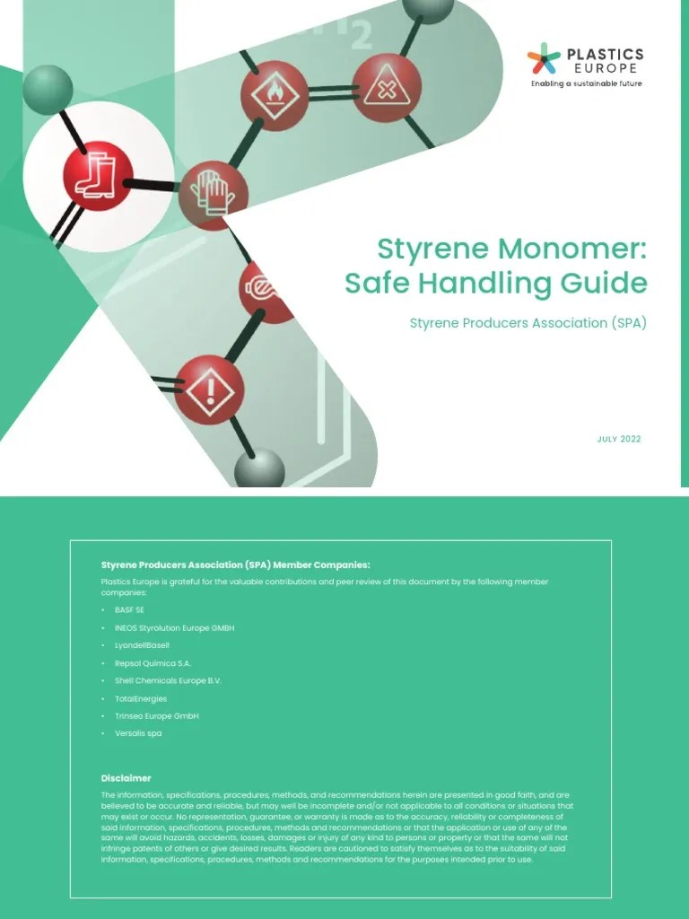 PlasticsEurope Styrene Safe Handling Guide July 2022 PDF