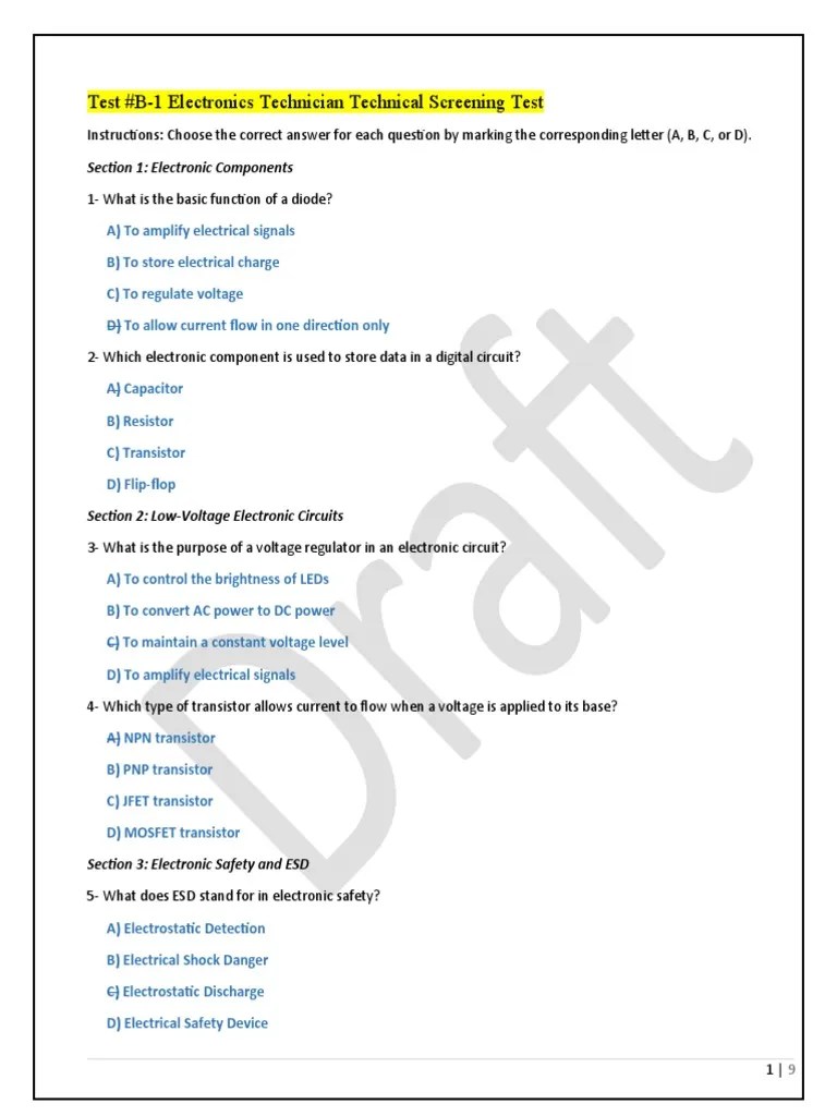 Electronics Tests 2 Version 2 PDF