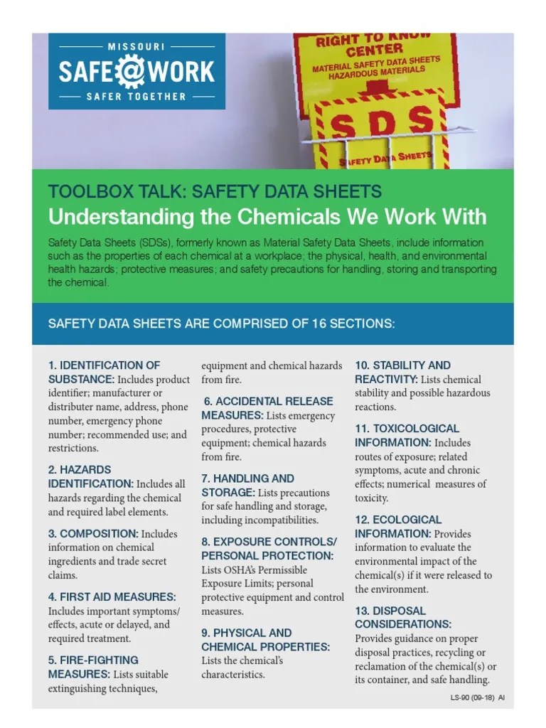 Dokumen Tips Toolbox Talk Safety Data Sheets Labormogov Toolbox