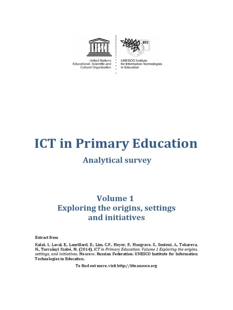 1.3.1 CH 4 ICT in Primary Education Vol 1 PDF Educational
