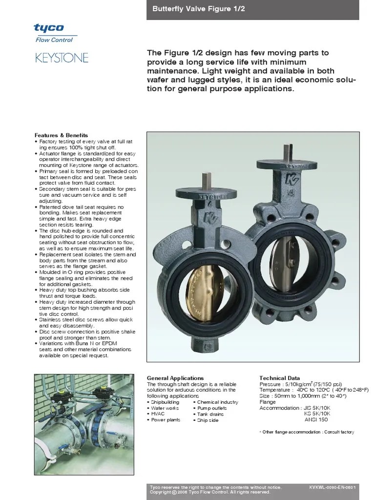 KEYSTONE VALVE - Fig1&Fig2 Catalogue and DWG | PDF | Valve | Actuator