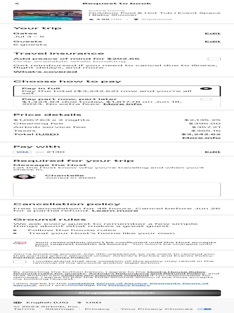 Request To Book Airbnb Download Free PDF Airbnb Fee