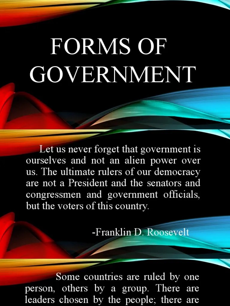 5 Forms of Government PDF