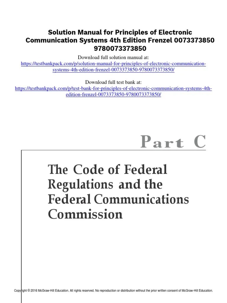 Principles of Electronic Communication Systems 4th Edition Frenzel