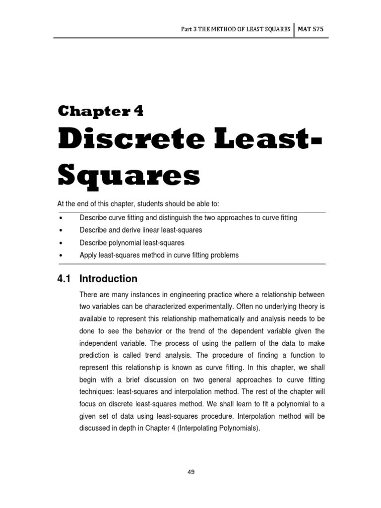 Discrete Least Square PDF