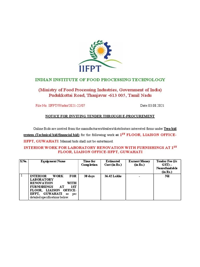 (Ministry of Food Processing Industries, Government of India