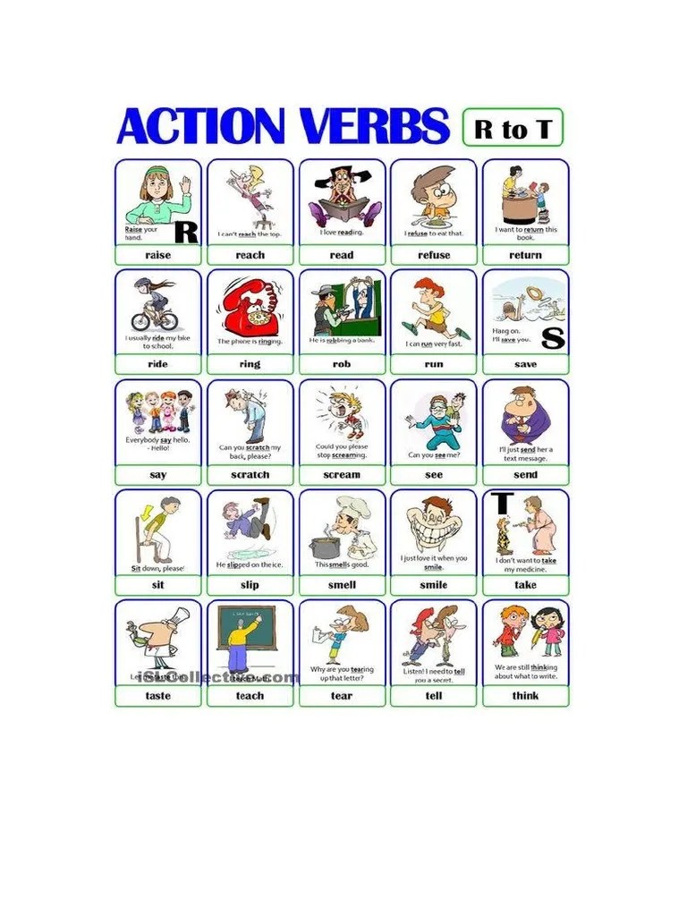 Action Verbs (Pictures) | PDF