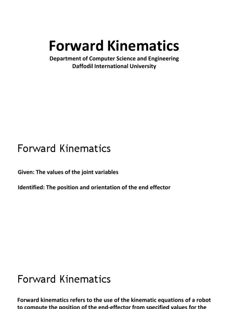 Forward Kinematics Slide PDF