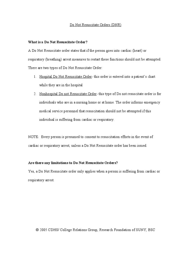 3Do Not Resuscitate Orders PDF Cardiopulmonary Resuscitation