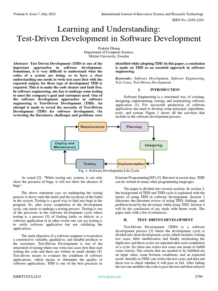Learning and Understanding TestDriven Development in Software