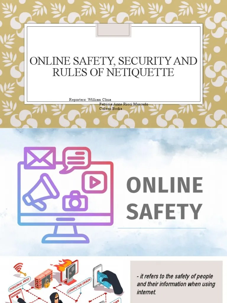 Online Safety Security and Rules of Netiquette Lesson 2 PDF
