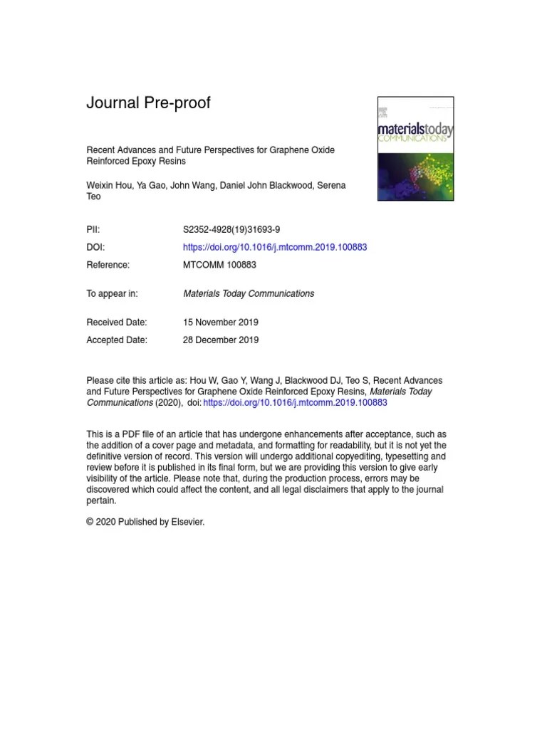 Journal PreProof Materials Today Communications PDF