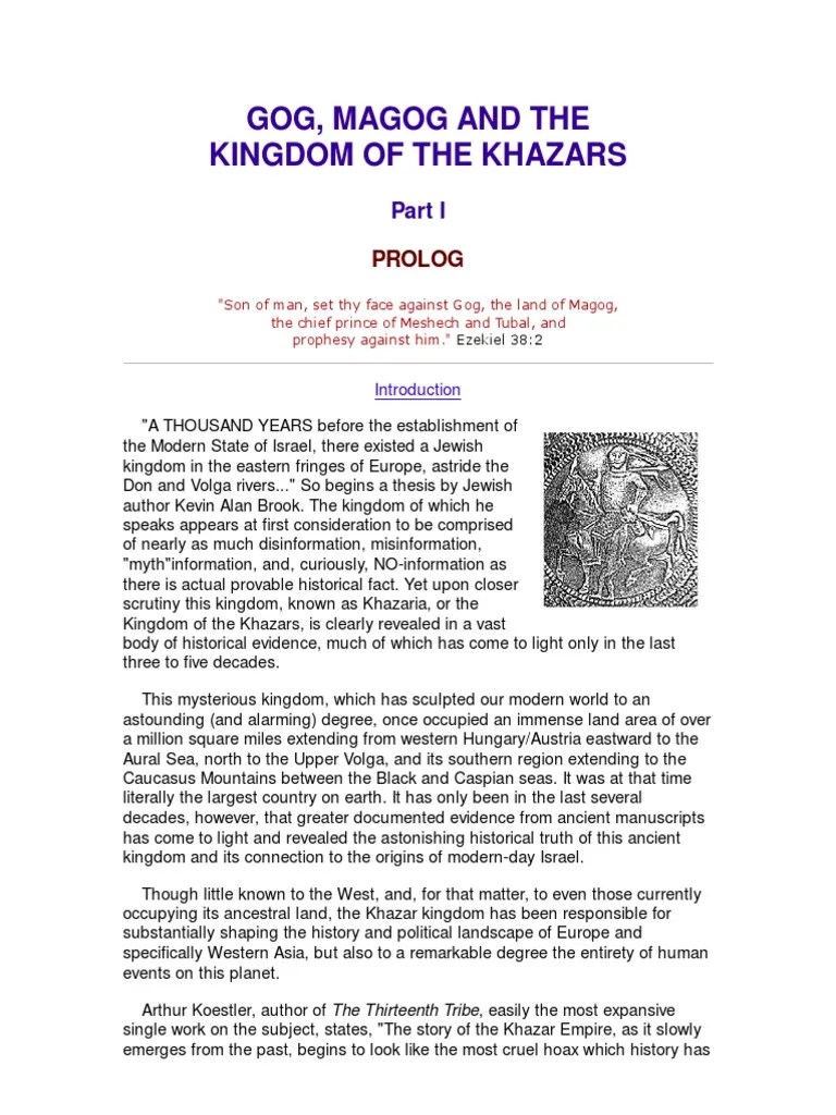 01 The Khazars Kingdom, Gog and Magog, Jewish Khazars PDF