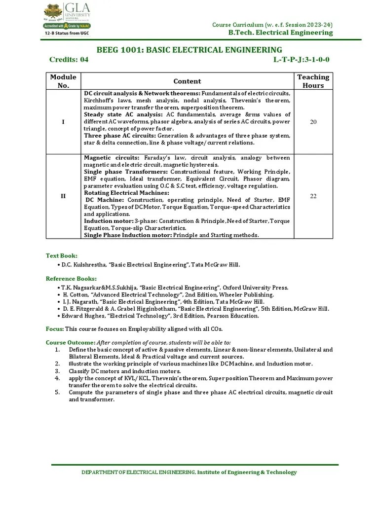 ELECTRICAL Syllabus PDF