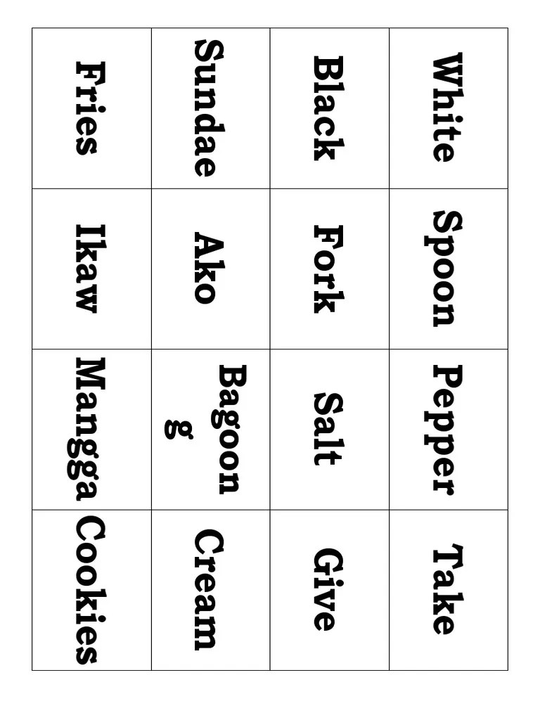 Find Your Match Cards PDF