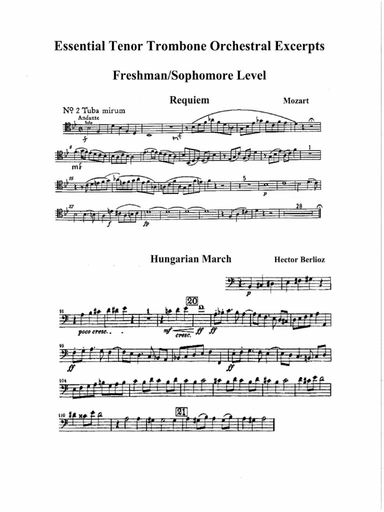 Tuba Mirum Berlioz Trombone Excerpt PDF