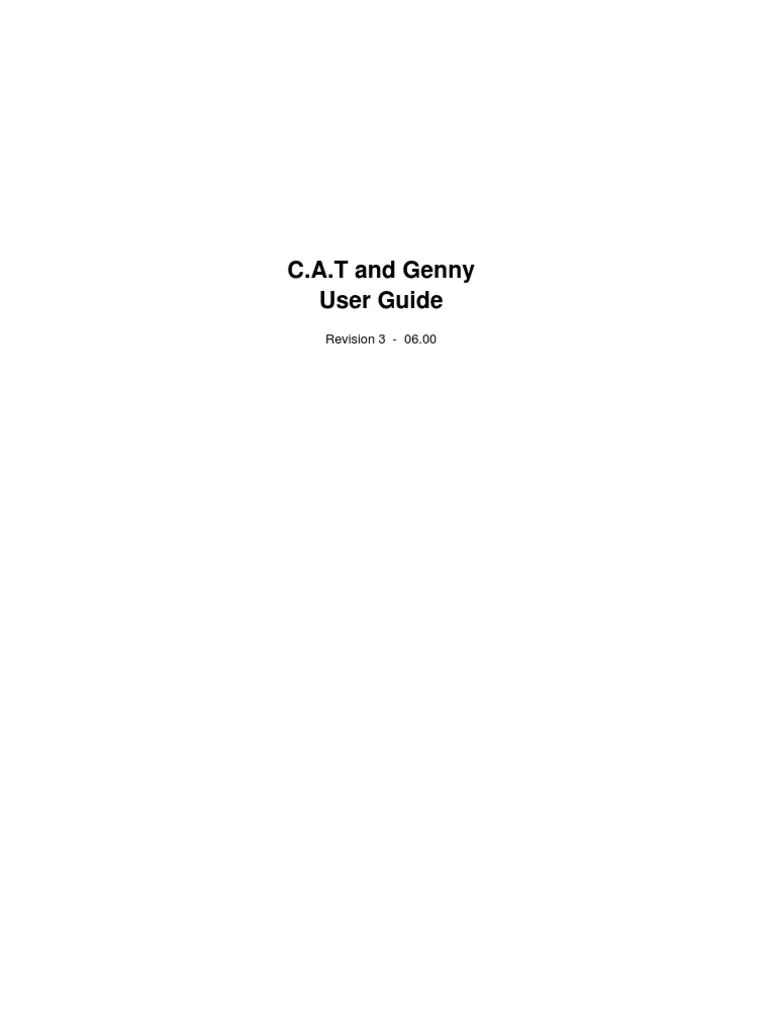 CAT and Genny User Guide | PDF | Electrical Connector | Ac Power Plugs