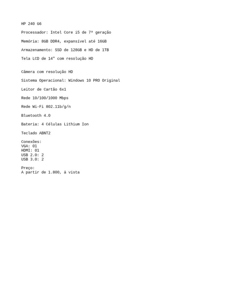 HP 240 G6 | PDF