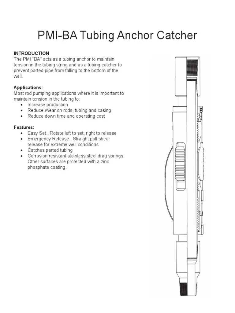 PMIBA Tubing Anchor PDF Pipe (Fluid Conveyance) Anchor