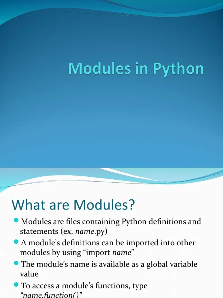 Modules in Python PDF