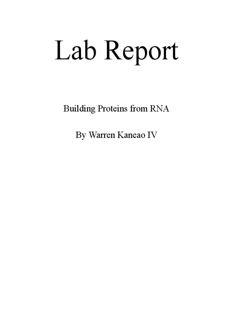 Building Proteins from RNA PDF