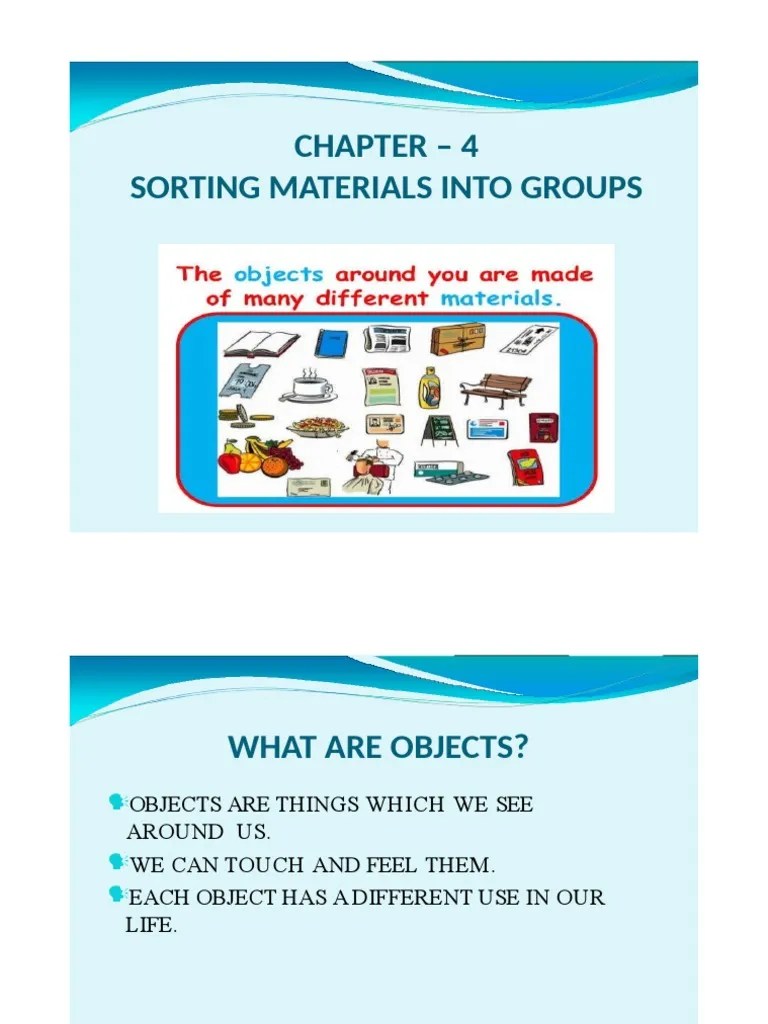 Vi Science Sorting Materials Into Groups PDF PDF