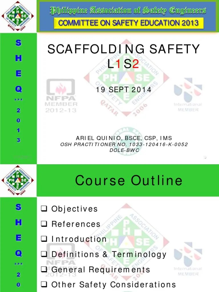 Scaffold Safety 2014 PDF Scaffolding Occupational Safety And