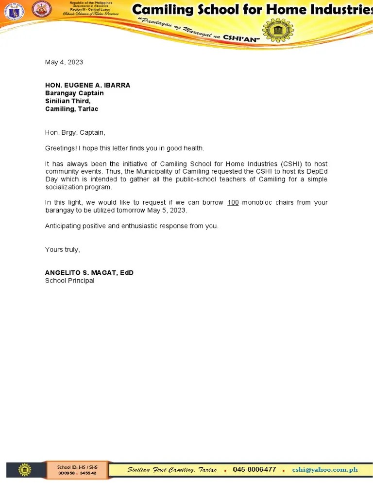 Letter of Chair Request PDF