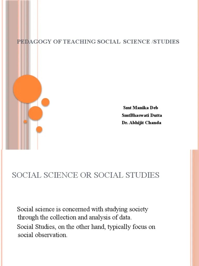 Pedagogy of Teaching Social Science PDF Science Social Sciences