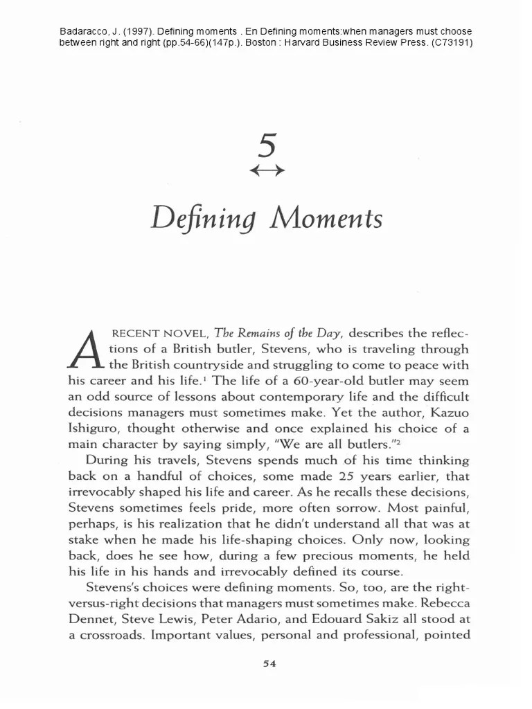Defining Moments PDF