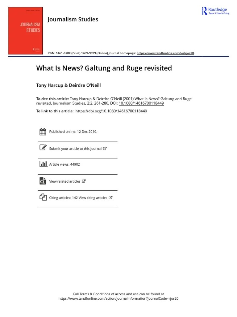 What Is News Galtung and Ruge Revisited PDF