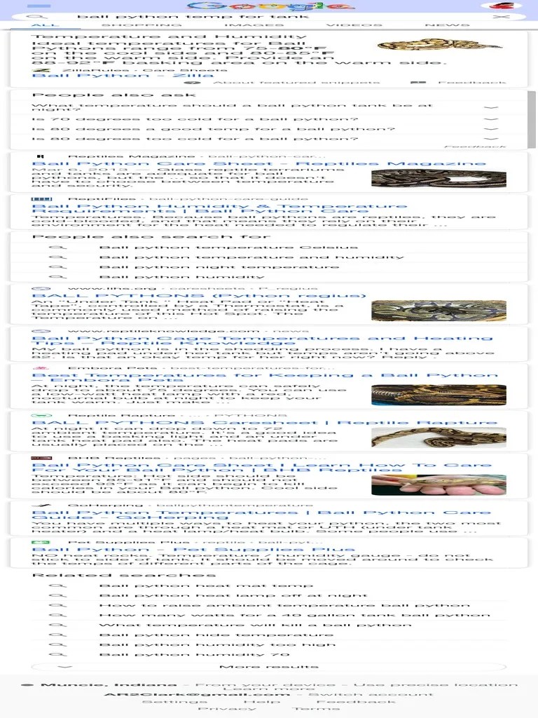 Ball Python Temp For Tank Google Search PDF Thermoregulation