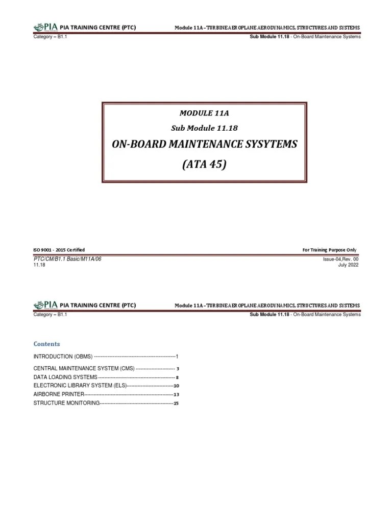 Sub Module 11.18 On Board Maintenance PDF Floppy Disk Input/Output