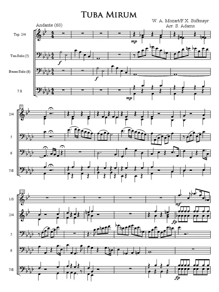 IMSLP416021PMLP02751Mozart Requiem 3 Tuba Mirum Full Score and Parts