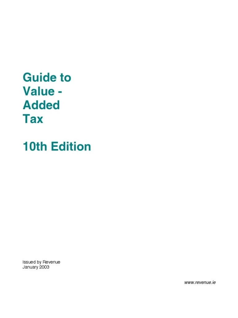 Vat Book Value Added Tax Tax Exemption