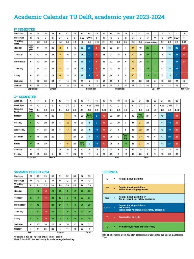 Academic Calendar 20232024 PDF Academic Term Observances