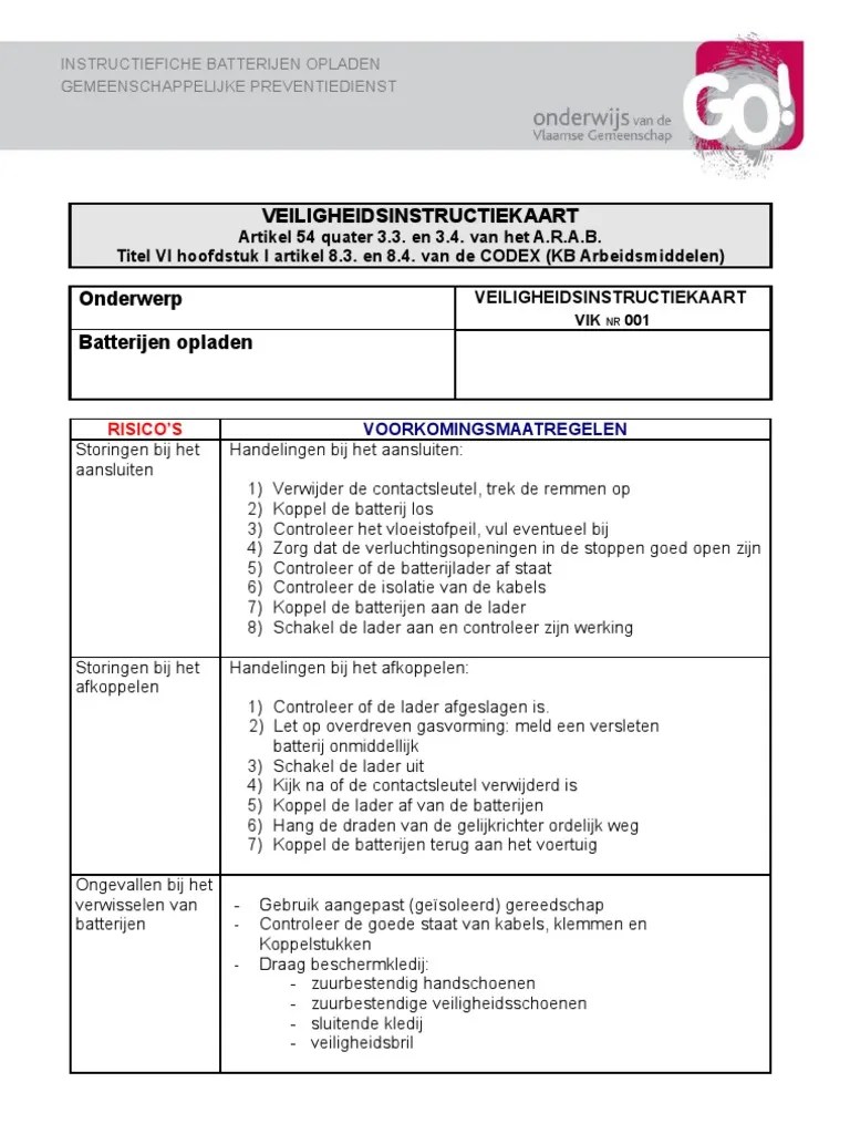 Instructiefiche Batterijen Opladen | PDF