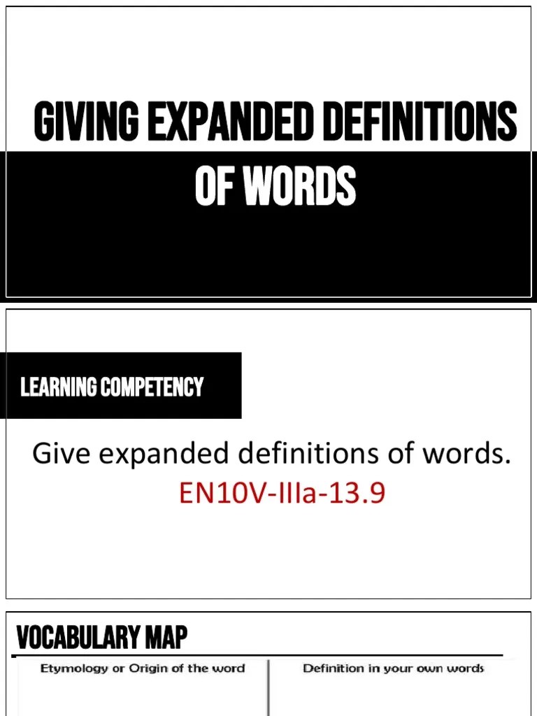 Giving Expanded Definitions PDF Definition Essays
