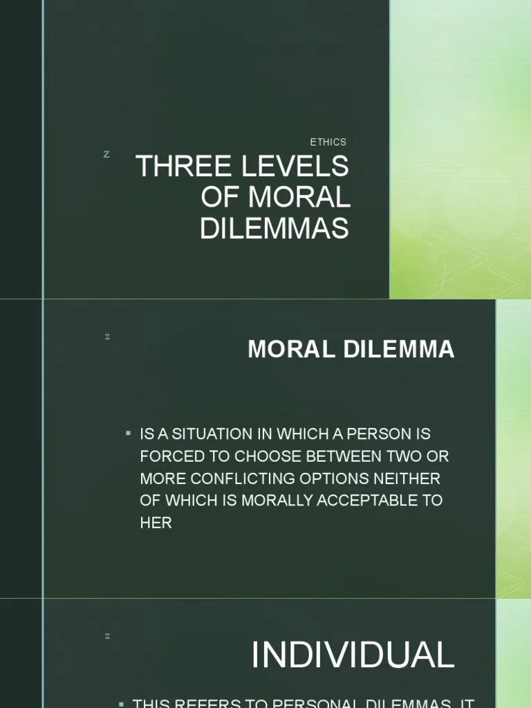 Three Levels of Moral Dilemmas PDF