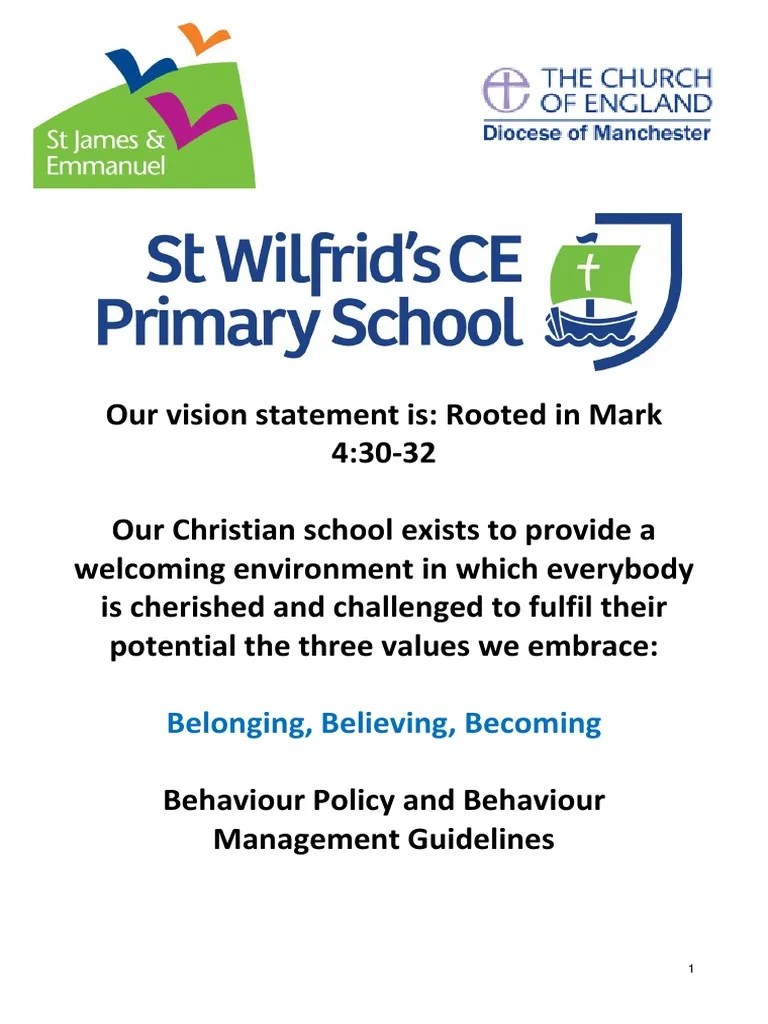 ST Wilfrid's Primary School Northenden Uniform Policy PDF Classroom